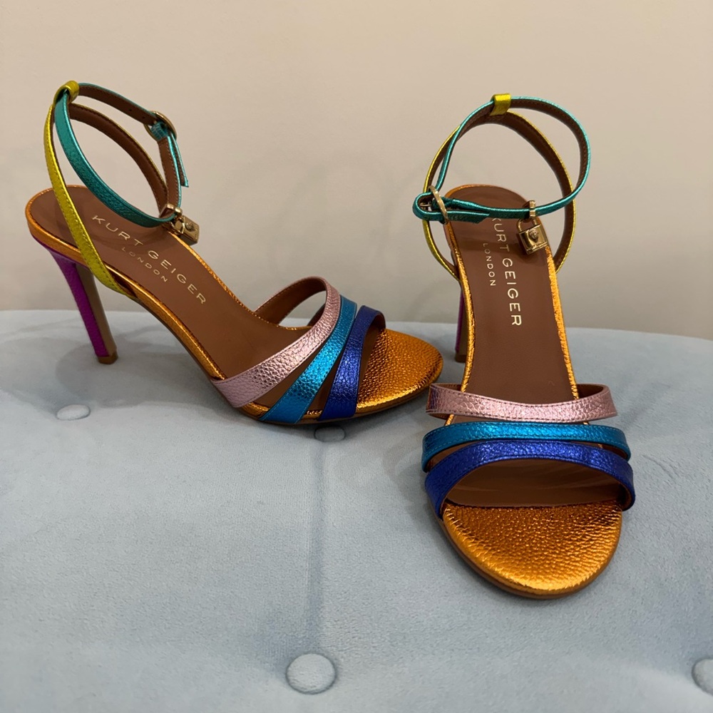 Kurt Geiger Multicolor Strappy Heels size 7 nwt - Picture 5 of 5
